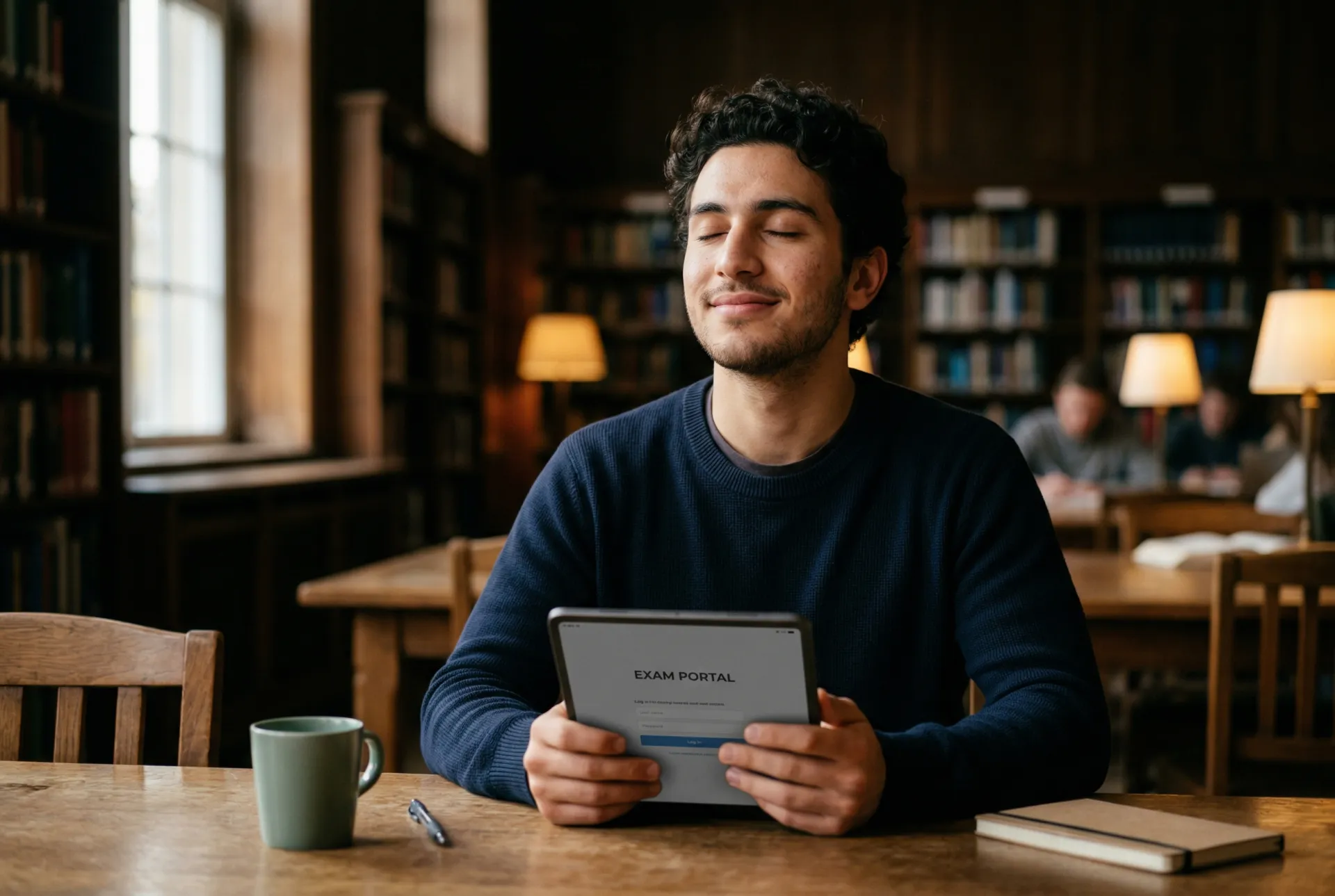 Concentrating before a test